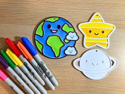 🚀 Color the Cosmos – Ruimte & Astronaut Decoratie (3D-print)