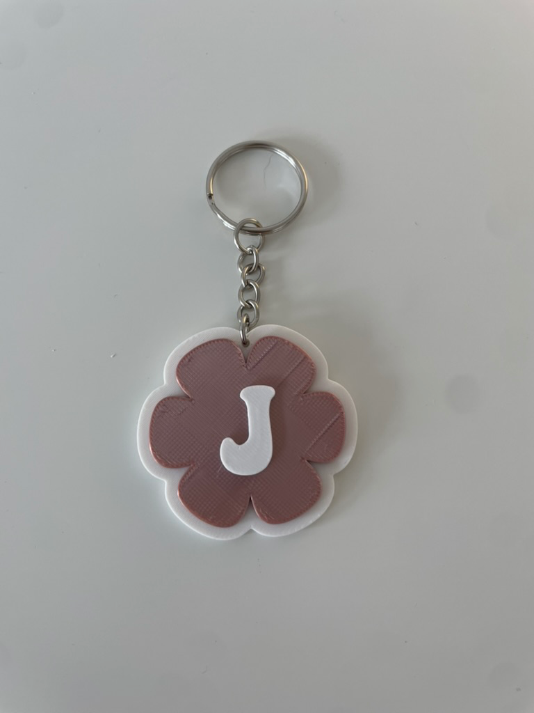🌸 Bloemenletter – Sleutelhanger met jouw initiaal