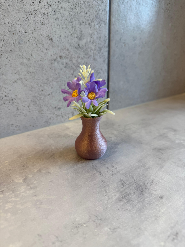 Mini-vaasje in roségoud – glanzend met fuzzy afwerking