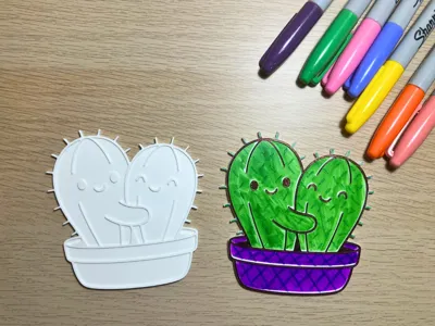 🌵 Color & Grow – Cactus Decoratie (3D-print) - 20 stuks