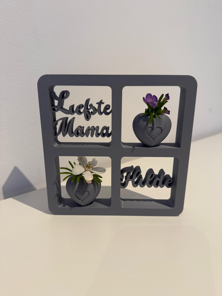 Moederdag decoratiekader – gepersonaliseerd met naam (Wit)