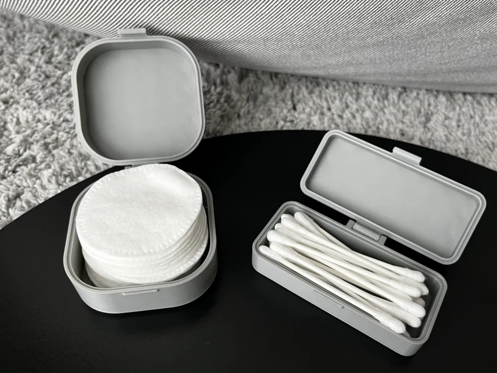 Reisdoosjes voor Wattenstaafjes & Wattenschijfjes (Wit)